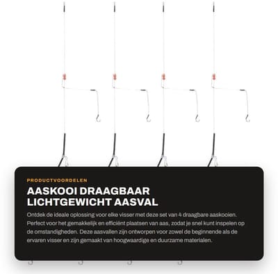 Dailygoods- Aasval 4 Stuks - Draagbaar - Lichtgewicht - Voedermand - Visaccessoires - Hoogwaardige Materialen - Voederboot