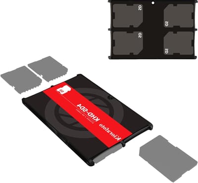 Geheugenkaart Opslaghouder voor 4 SD/SDHC/SDXC-kaarten - Creditcard Formaat - Beschermende Case - Draagbare Houder