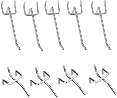MTTproducts- Wandhaak 50 Stuks - Wandhaak Metalen - Wandhaak Roestvrij Staal - Wandhaak Voor Pinboard - Wandhaak Voor Tentoonstelling - Wandhaak 10 cm/5 cm - Haakjes