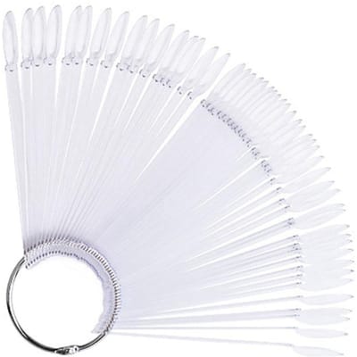Lot de 50 palettes de vernis à ongles à tête ronde en forme d'éventail, carte d'affichage des couleurs, outils de pratique des ongles 02 white