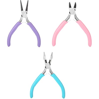 Praktische Sieraden Reparatie Gereedschapsset Stalen Tangenset voor Sieradenmakers pink