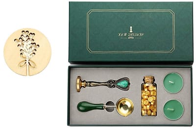 Complete Wax Seal Set met Kaars, Lepel en Zelfklevende Seals voor Brieven, Uitnodigingen en Manuscripten