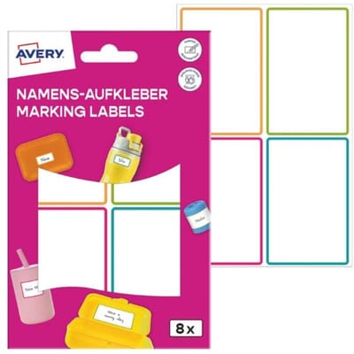 AVERY Naamstickers, Folie, 48 x 70 mm, Gekleurd kader