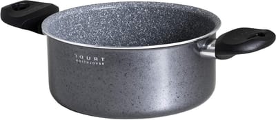 Koekenpan met Handgrepen - Steelpan Aluminium - Koken en Bakken - Uitstekende Antiaanbaklaag - 24 cm - Grijs