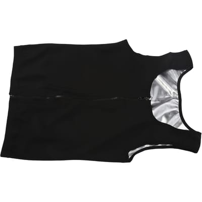 Heren Sauna Vest Shaper Sportschool Fitness Workout Neopreen Zweet Taille Trainer Rits Tanktop Binnen Zilver gray