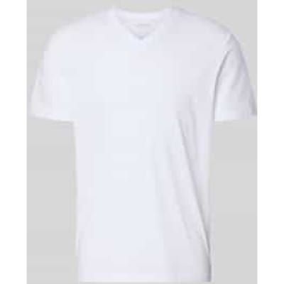 T-shirt van jersey met V-hals en logo-opdruk s.Oliver