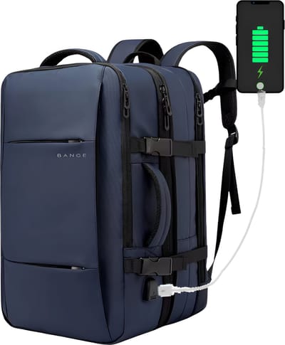 WoYoW® - Reistrugzak Heren - 17.3" Laptop - Uitbreidbaar - Waterdichte Mode-Rugzak - Zakelijke Rugzak School - Capaciteit 37L - Waterdicht - USB - Blauw