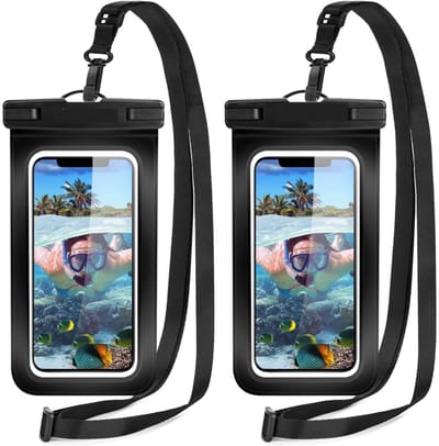 EXCITAT Waterdichte hoes voor mobiele telefoon - Waterdichte hoes - Eenvoudig te installeren - Zwart