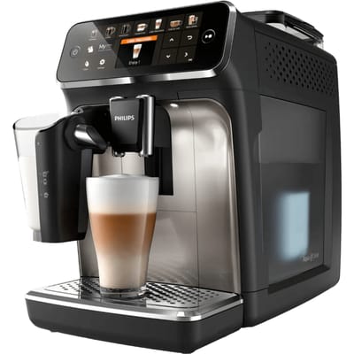 Philips 5400 Series - Espressomachine - 12 Verschillende Dranken - LatteGo Melksysteem - Keramische molen - AquaClean Filter - Volautomatisch - Zwart & Zilver - Koffiemachine met bonen - EP5447/90