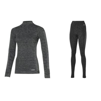 Heatkeeper - Premium thermo broek/shirt dames - Set - Maat M - Zwart - 4 x broek/shirt