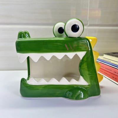 Krokodillen Tissuebox Hoge Kwaliteit Licht Luxe Papieropslag Gereedschap Huis Keramische Decoratie Restaurant Badkamer Eenvoudige Tissuebox green
