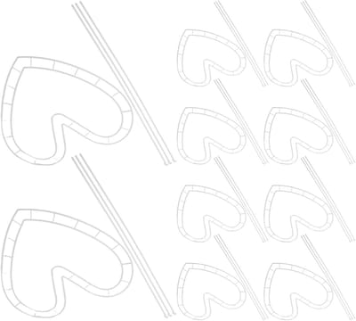 Bloemstukhouder Sets - Bloem Fixeerder - Bloemen Schikken - Hartvormig Frame - 10 Sets - Wit