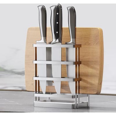 meshouder304 roestvrijstalen meshouder met lekbakje voor keuken boven de gootsteenMesblok Snijplank Organizer voor Thuis