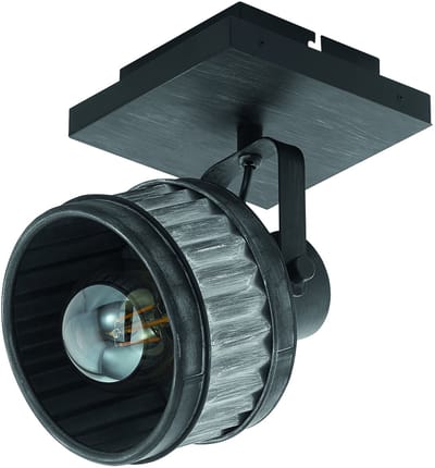 EGLO Turrock Plafondlamp - E27 - Ø 20 cm - Zwart|Grijs