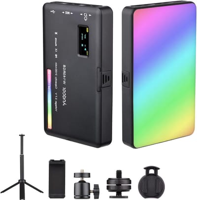 RGB LED Videolamp met Dimbare Functie en Statief voor Fotografie en Videoproductie, Ideaal voor YouTube en TikTok