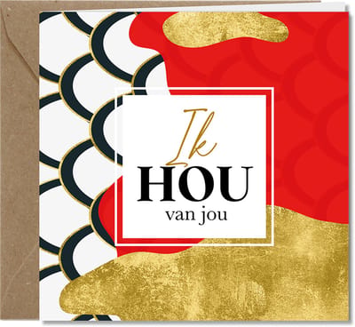 Tallies Cards Wenskaarten - LOVE Hou van jou Moederdag Mama Liefs - collectie WILDcards - 4 kaarten met envelop - duurzaam
