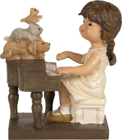 Clayre & Eef Beeld Meisje 10 cm Bruin Polyresin