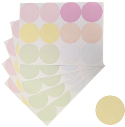 120x Gekleurde Pastel Stickers Op Vel - 35mm - Diverse Kleuren - Sluitsticker - Sluitzegel - Cadeau Sticker - Mix - 120 Stuks