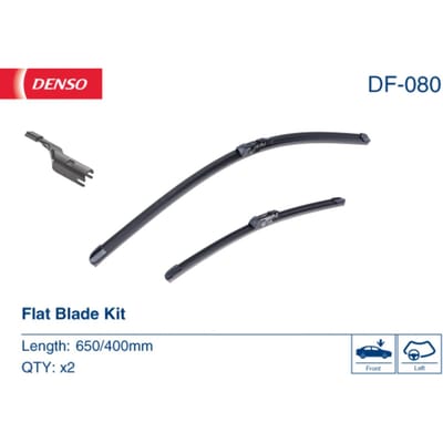 Wisserblad DENSO Flat Blades DF-080, 650/400mm, Voor, 2 Stuk