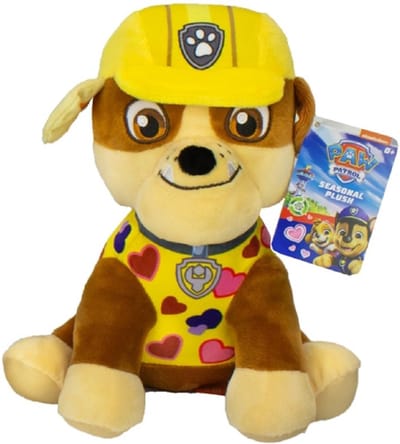 Rubble - Paw Patrol Pluche Knuffel 28 cm - Speelgoed Knuffels voor Kinderen Jongens Meisjes - Hond Puppy Dog Plush Toy