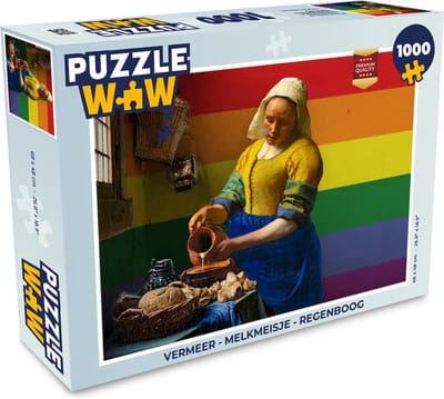 Puzzel Vermeer - Melkmeisje - Regenboog - Legpuzzel - Puzzel 1000 stukjes volwassenen