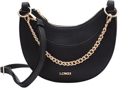 L.CREDI schoudertas handtas Paulette Crossbody Bag Black zwart