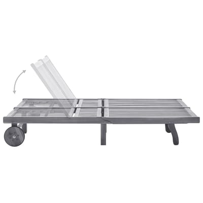 vidaXL - Ligbed - 2-persoons - met - kussens - massief - acaciahout - grijs