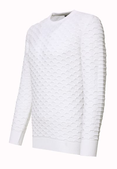 Chunky patroon effen kleur trui met ronde hals