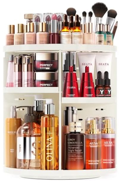 Make-up Organizer met 9 Verstelbare Niveaus en 360° Rotatie - Ideaal voor Dressoir of Kaptafel