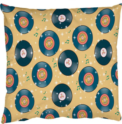 Sierkussens - Kussentjes Woonkamer - 50x50 cm - Muziek - Patroon - Geel