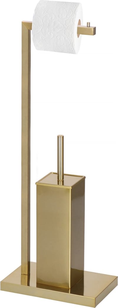 Springos Toiletbutler | Toiletrolhouder | Toiletborstel met houder | Toiletaccessoire | Goud