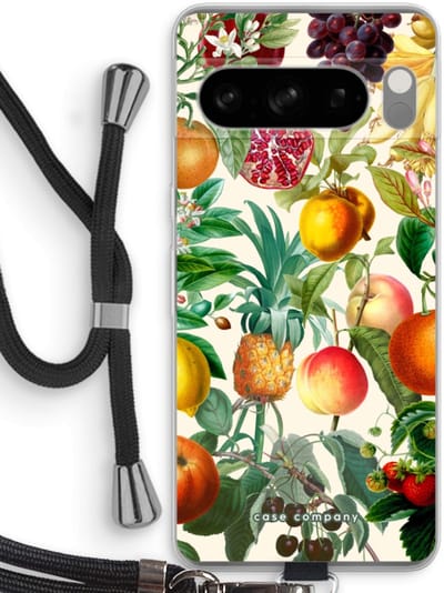 Case Company® - Hoesje met koord geschikt voor Google Pixel 8 Pro hoesje met Koord - Classic Flora - Telefoonhoesje met Zwart Koord - Bescherming aan alle Kanten en Over de Schermrand