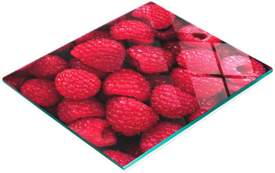 Multifunctionele decoratieve snijplank voor de keuken, gehard glas, frambooskleur, 60x52 cm