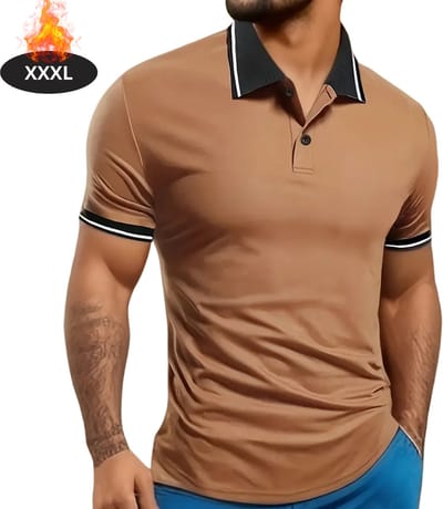 Livano Poloshirt Heren - T-Shirt Heren - Shirt - Overhemd - Polo Shirt - Koffie - XXXL