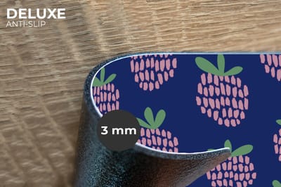 Placemats - 6 stuks - 45x30 cm - Placemat kunststof - Patroon - Framboos - Retro - Borden onderleggers - Decoratie voor op tafel - Keuken tafeldecoratie accessoires - Vinyl onderlegger - Tafelversiering