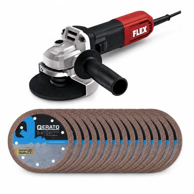 Qerato Diamantschijf 125 mm 15 stuks + Flex L 1100 Watt haakse slijper