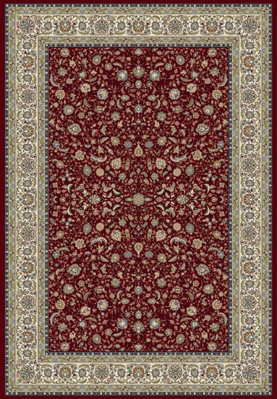 Rugsman Classico 057.0221.1414 Vloerkleed - 133 x 195 cm - Rood - Rechthoekig, Loper - Polypropylene - Eetkamer, Woonkamer - Bloemen - Klassiek