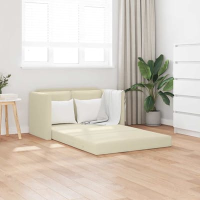 vidaXL - Slaapbank - vloermodel - 2-in-1 - 112x174x55 - cm - kunstleer - crèmekleur