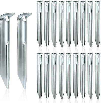 Solidchoice - Set van 20 Camping Tent Pegs van Gegalvaniseerd Staal