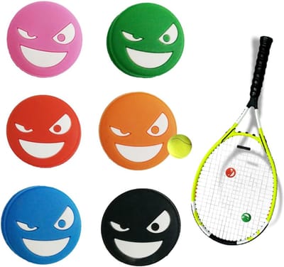 SnelShoppen - 5 Silicone Dampers Tennis Rackets - Tennis Shock Absorbers - Grappige Tennis Racket Dempers - Kleuren: Rood, Roze, Groen, Zwart, Oranje,