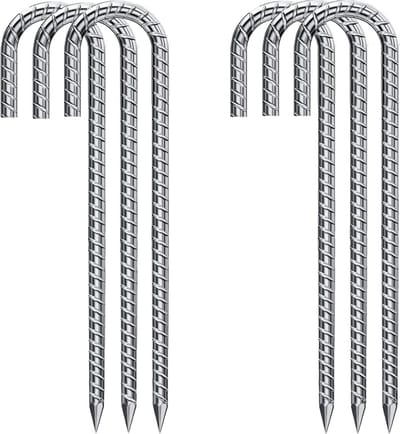 Grondpen - Stormharing - XXL - Ø12 x 380mm / 40mm - 6 Stuks