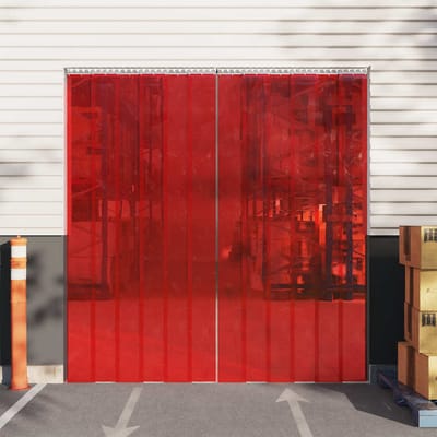 vidaXL - Deurgordijn - 200x1,6 - mm - 25 - m - PVC - rood