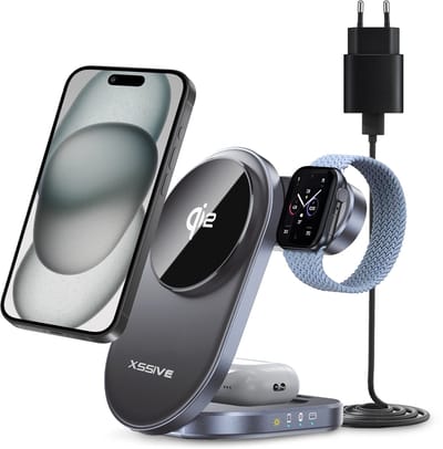 Xssive Qi2 Oplaadstation geschikt voor Apple MagSafe / iPhone / AirPods / Watch - Incl. 30W Snellader