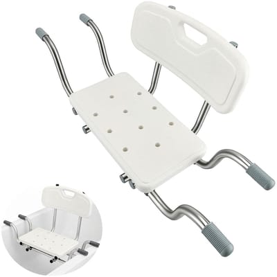 Dailygoods- Badzitje 136 kg draagvermogen - Douchezitje - Antislip handgrepen - Uittrekbare badplanken - Hoogwaardige materialen - 40,6 x 22,4 cm oppervlak - Badstoel