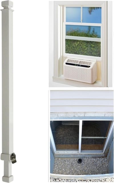 Ideal Security BK111W Beveiligingsbalk voor raam of terrasdeur, met kinderveilig slot, verstelbaar, wit, 15,7 tot 67,9 cm