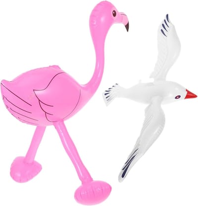 Opblaasbare Zeemeeuw Flamingo - Zwembad Speelgoed Stranddecoratie - Buitenwaterplezier - Herbruikbaar Duurzaam Materiaal - 50x45cm - Diverse kleuren