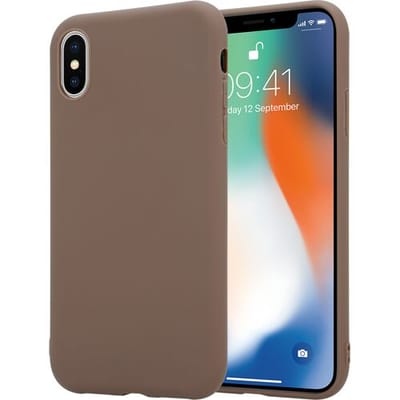 ShieldCase Silicone case geschikt voor Apple iPhone X / Xs hoesje - optimale bescherming - perfecte pasvorm - TPU Materiaal - lichtbruin