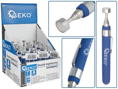 GEKO Telescopische inspectiespiegel - Magnetische punt - Verstelbaar 13-62 cm - 12 stuks in displaybox