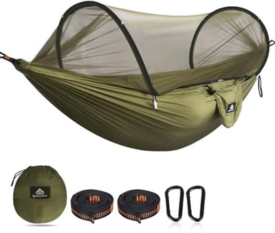 Ultr Licht Reis Hangmat met Muggennet - 300 kg Draagkracht, ademend Parachute-nylon en Sneldrogend Ontwerp