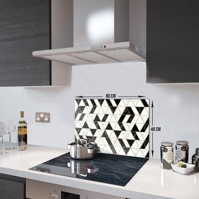 Black Gold Tempered Glas Spatbescherming Voor Achter de Kookplaat 40cm x 60cm